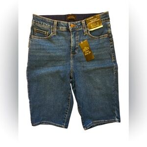 Bold Elements Women’s Denim Shorts Size 8 curvy Bermuda High-rise stretch